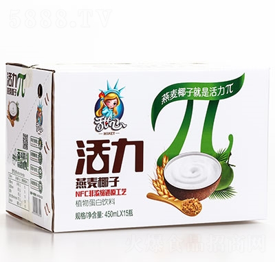 甜心活力π燕麥椰子飲品450mlx15瓶