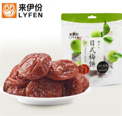 來伊份日式梅餅日式話梅肉梅餅梅子果脯零食80g
