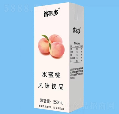 溶E多水蜜桃風(fēng)味飲品250ml夏季飲品招商代理
