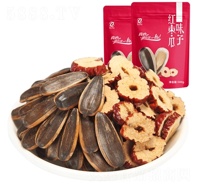 真心瓜子500g袋紅棗味葵花籽組合堅果炒貨食品批發(fā)